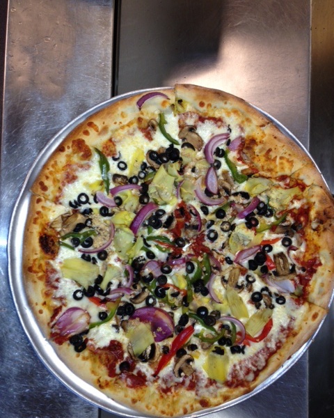 Order Veggie Delight Pizza food online from Johnnie Ny Pizza store, Carson on bringmethat.com
