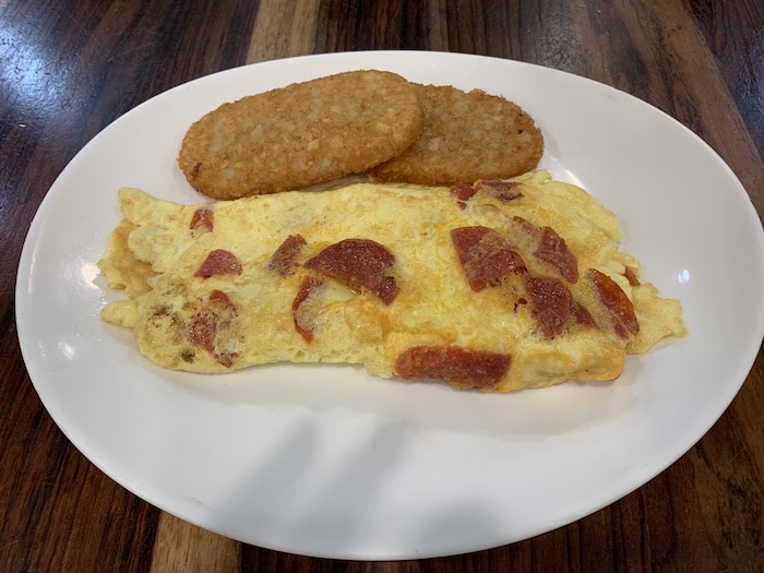 Order Pepperoni Omelette food online from Silver Spoon Diner store, Queens on bringmethat.com