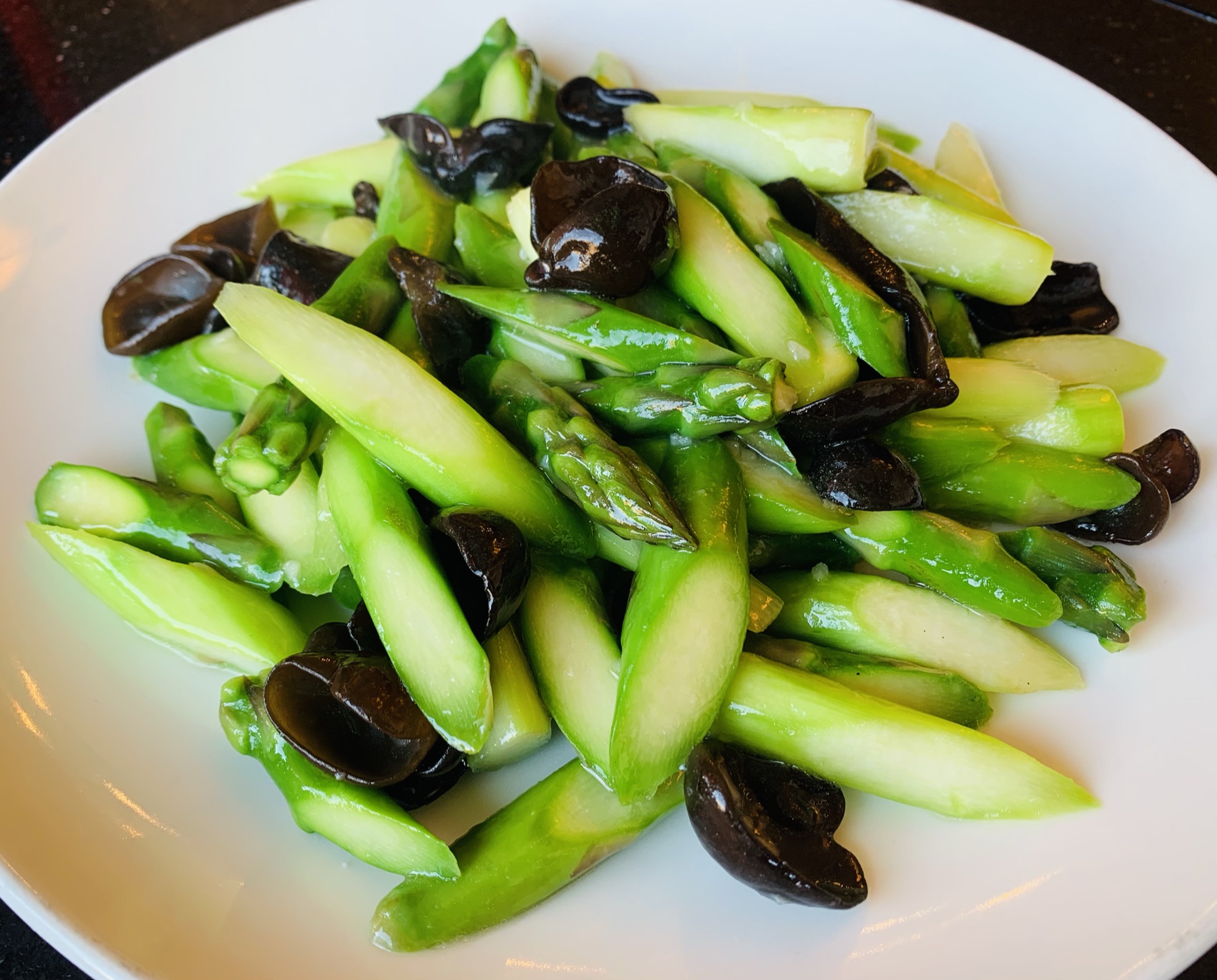Order Asparagus with Woodear Mushroom  food online from The Bund store, Forest Hills on bringmethat.com