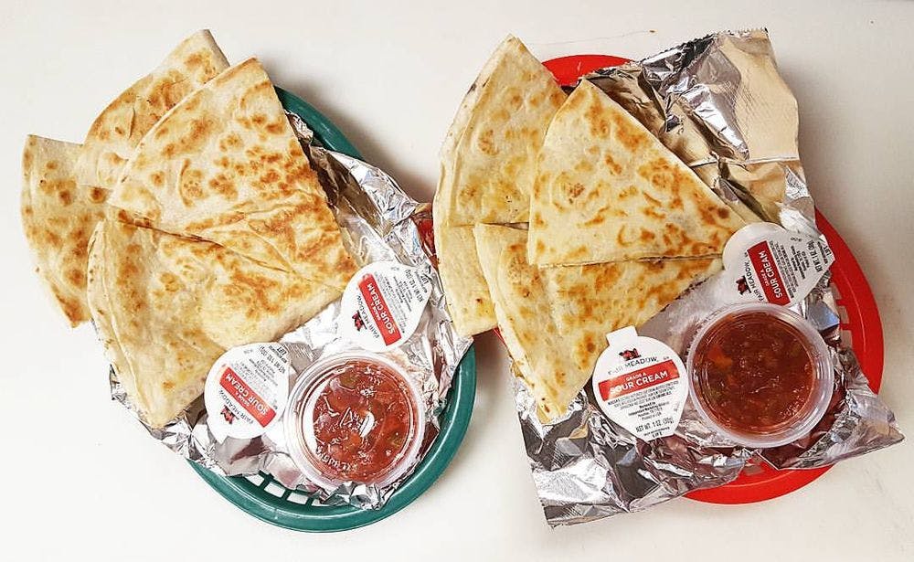 Order Chicken Quesadilla - Appetizer food online from  Giuseppe's Pizza Shop store, Keeseville on bringmethat.com