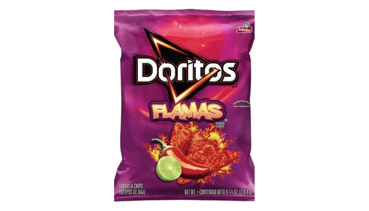 Order Doritos Flamas Flavored Tortilla Chips 2.75 oz food online from Dimension Liquor store, Lake Forest on bringmethat.com