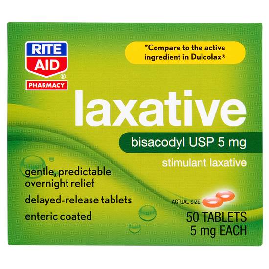 Order Rite Aid Laxative Tablets 5mg (50 ct) food online from Rite Aid store, Mckinleyville on bringmethat.com