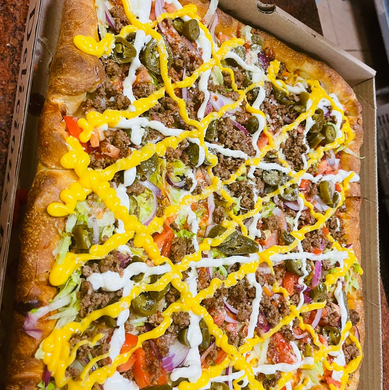 Order Sicilian Taco Pizza - 16" food online from Vito Pizza And Grill store, Spring City on bringmethat.com