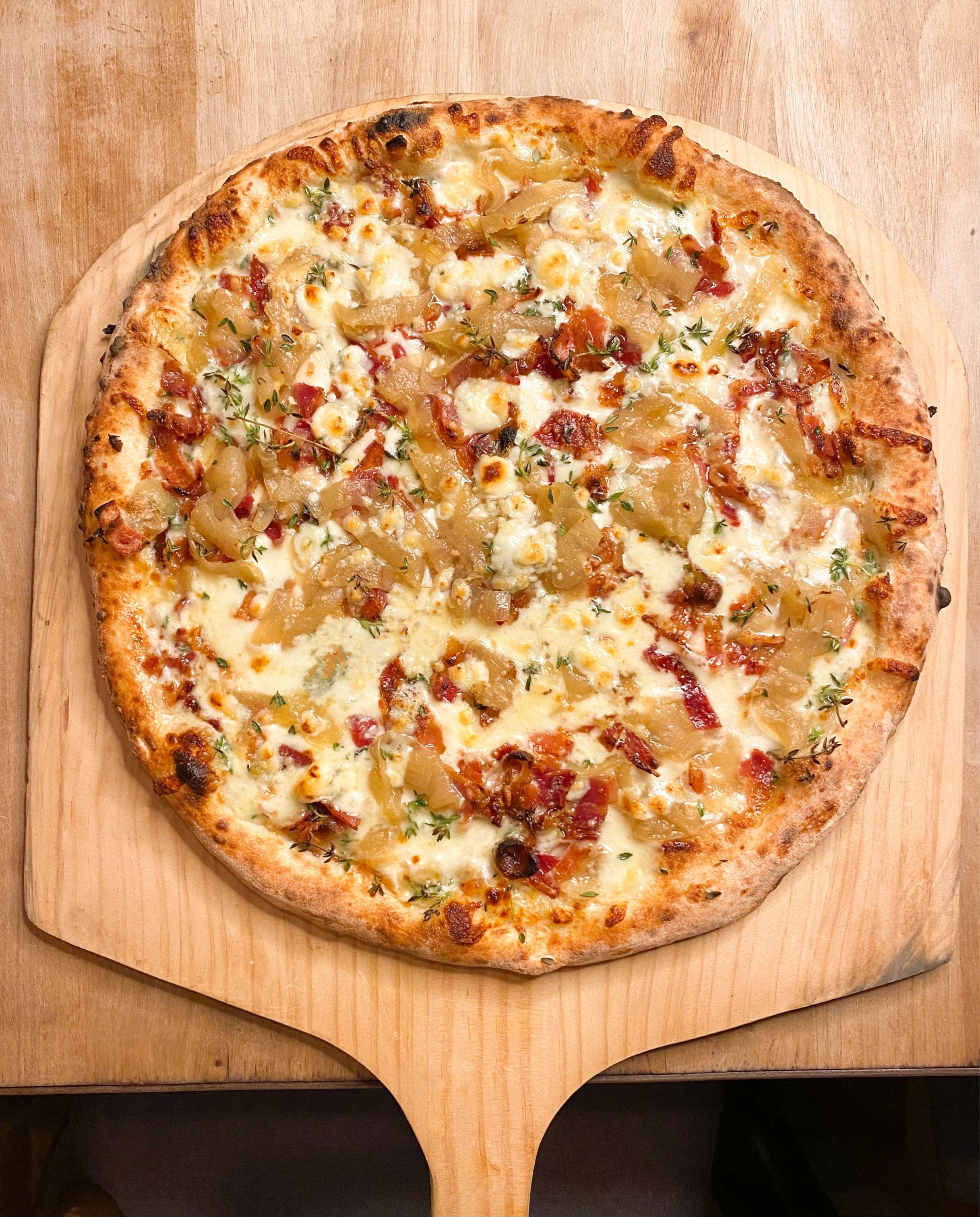 Order 12" Blue Cheese & Bacon Pizza food online from The Marshal store, New York on bringmethat.com