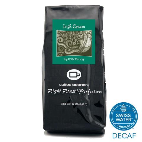 Order 12oz Whole Bean Irish Cream Swiss Water Process Flavored Decaf Coffee food online from The Coffee Beanery store, Wyomissing on bringmethat.com