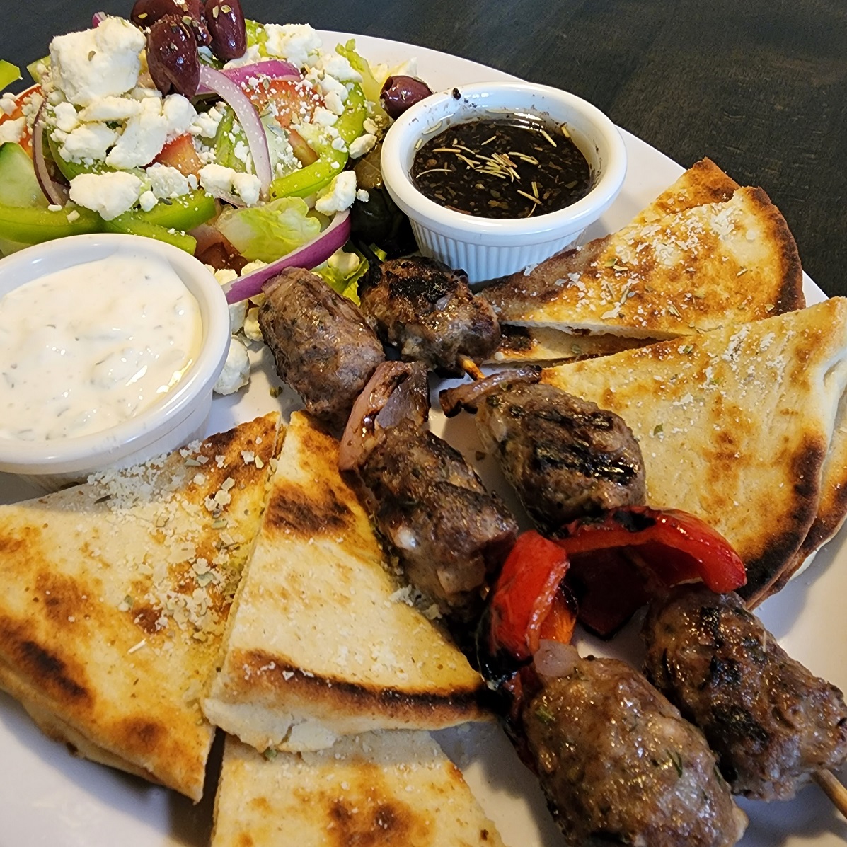 Order Souvlaki food online from Zorbas Pizza store, Millbrae on bringmethat.com