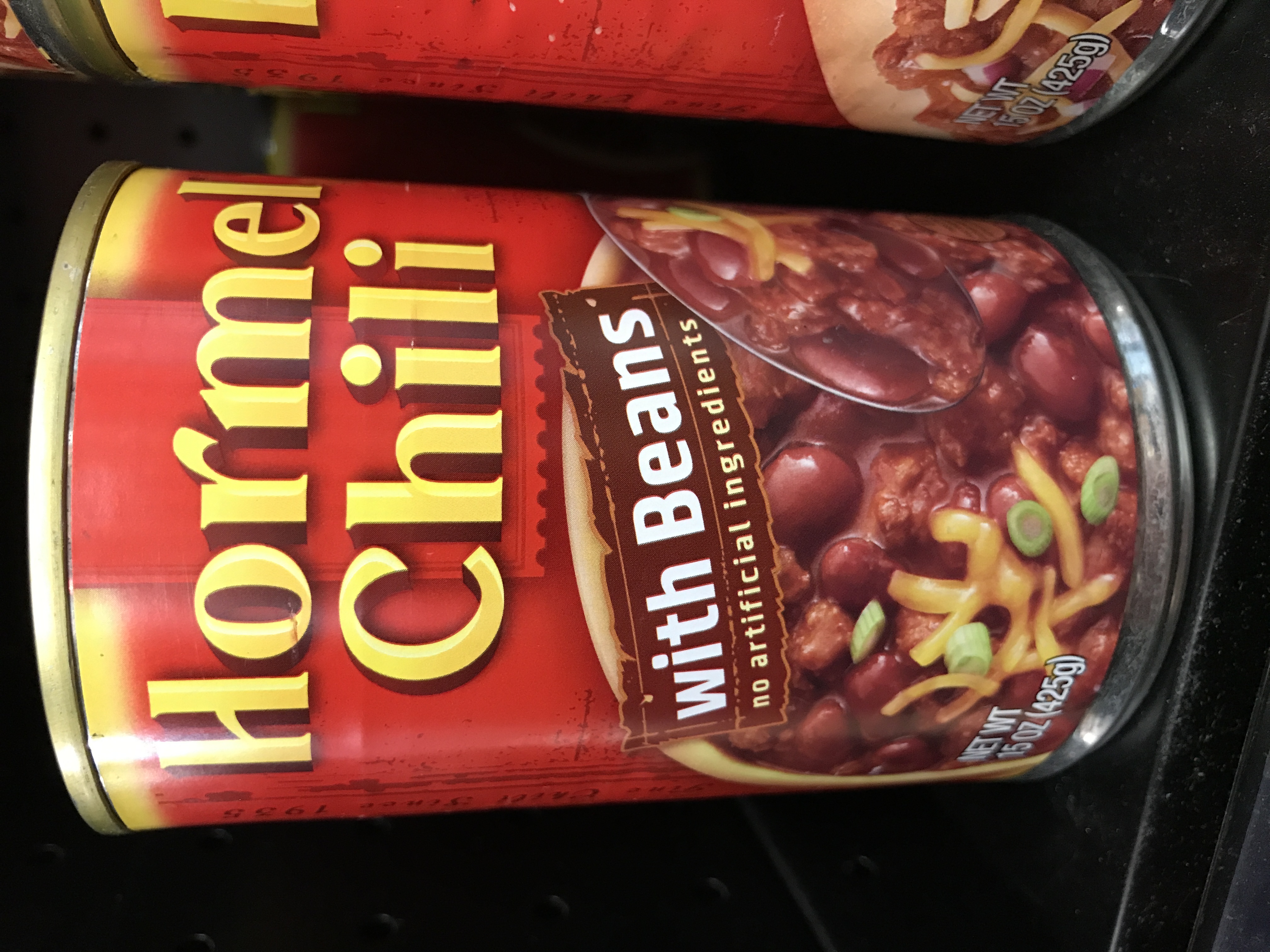 Order 15 oz. Can of Hormel Chili with bean food online from The Ice Cream Shop store, Providence on bringmethat.com