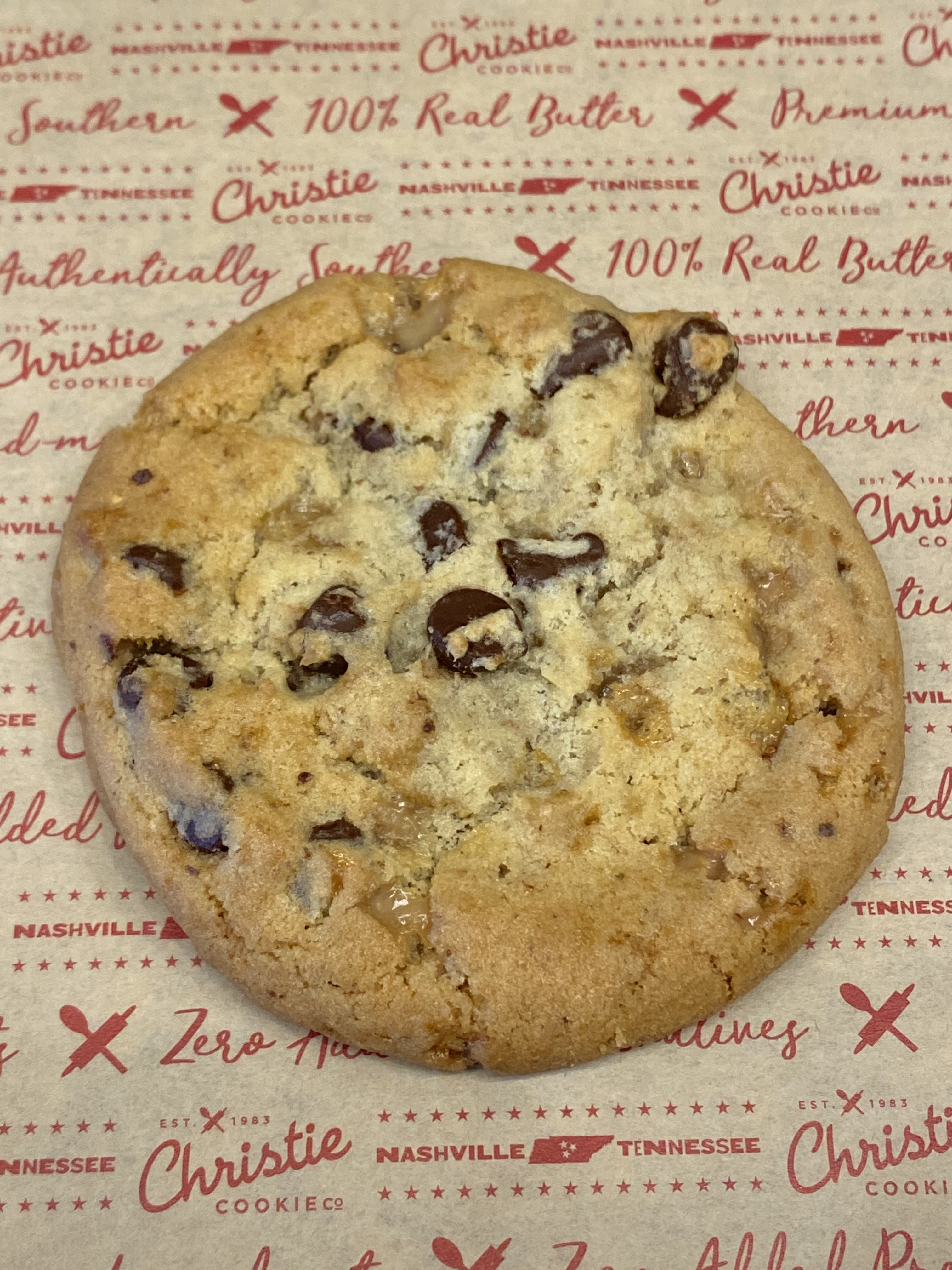 Order 1 Chocolate Chip Cookie  food online from Christie Cookie Co store, Nashville on bringmethat.com