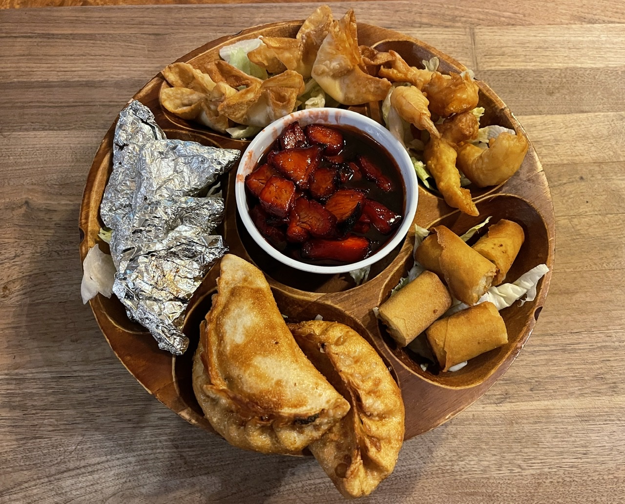 Order Appetizer Plate (for 2) food online from House Of Joy store, Glendale on bringmethat.com