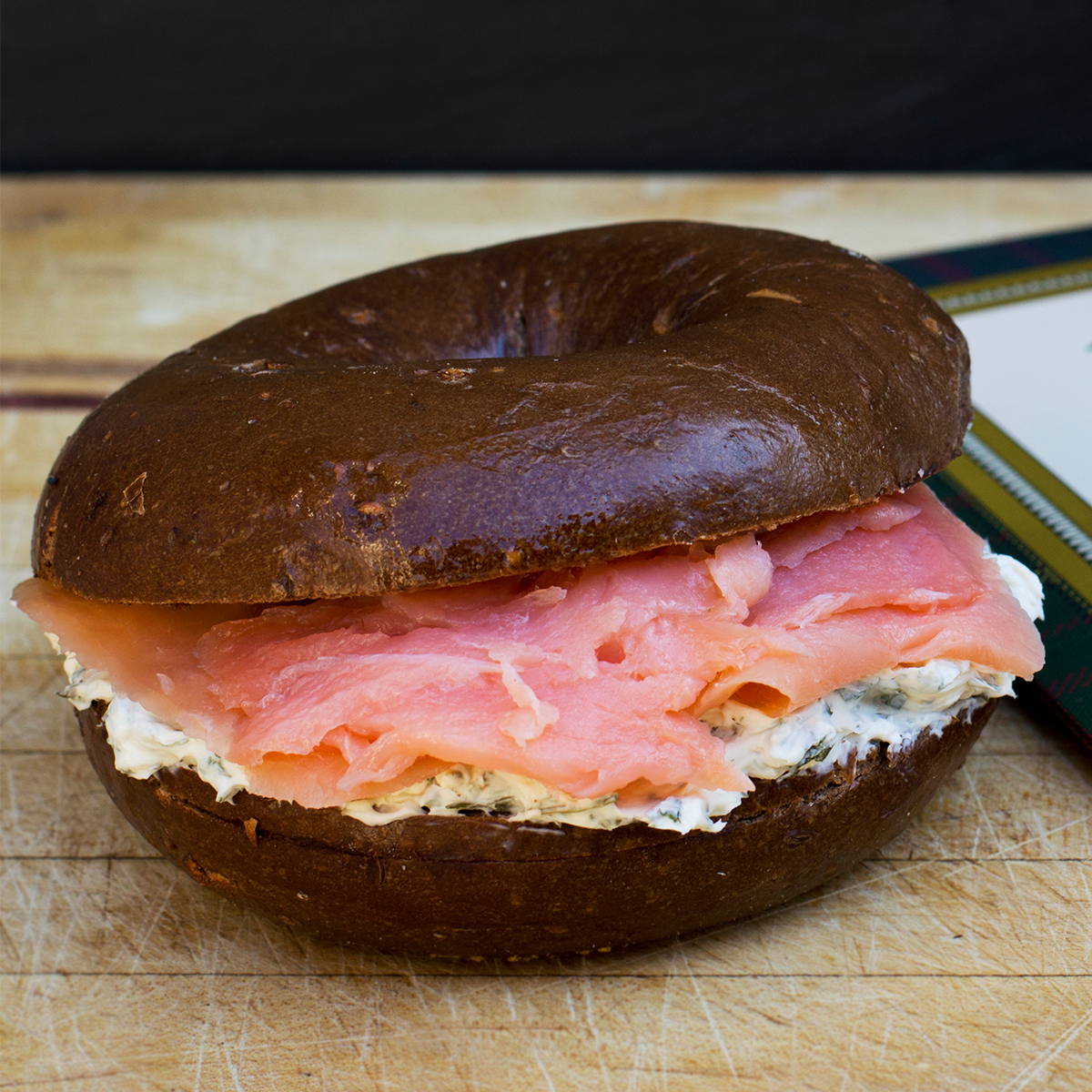 Order Bagel with Any Spread and 2 Slices of Nova Salmon food online from Rosenfeld Bagels store, Newton on bringmethat.com