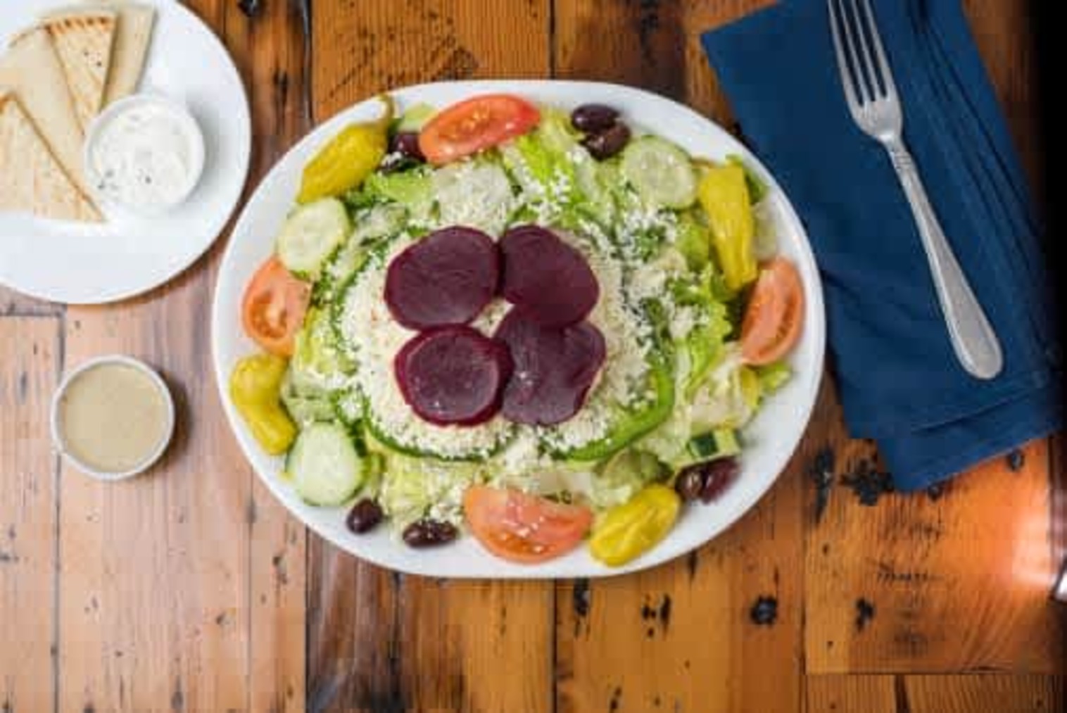Order LARGE GREEK SALAD food online from Little Greek Fresh Grill store, Youngstown on bringmethat.com