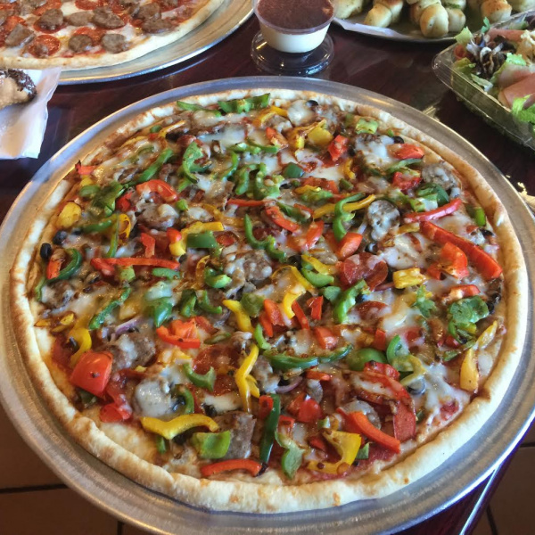 Order The Works Pizza food online from Slice Of The Pie Pizza store, Laguna Niguel on bringmethat.com