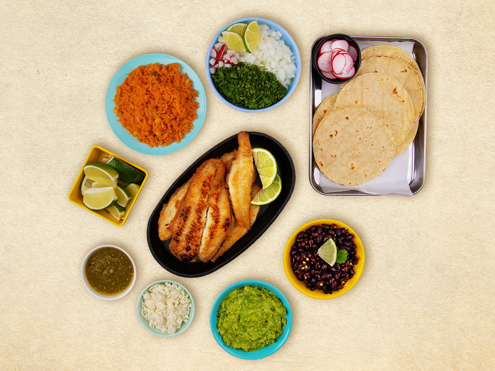 Order Grilled Fish Taco Kit food online from Nachos Muchachos store, Dallas on bringmethat.com