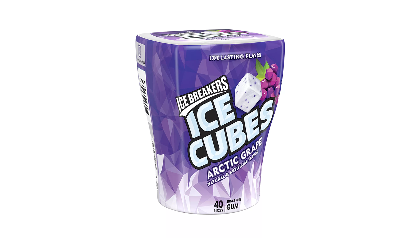 Order Icebreakers Ice Cubes in Arctic Grape (40 count) food online from Neomunch store, Warren on bringmethat.com