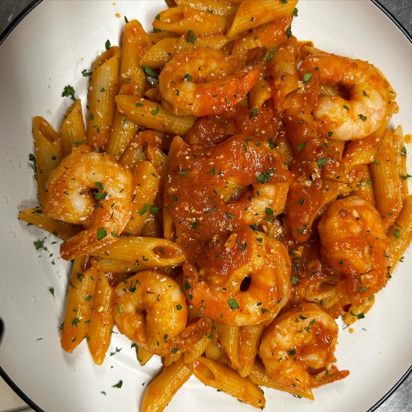 Order Shrimp Fra Diavolo Pasta - Dinner food online from Sophia Italian Restaurant & Pizzeria store, Reading on bringmethat.com