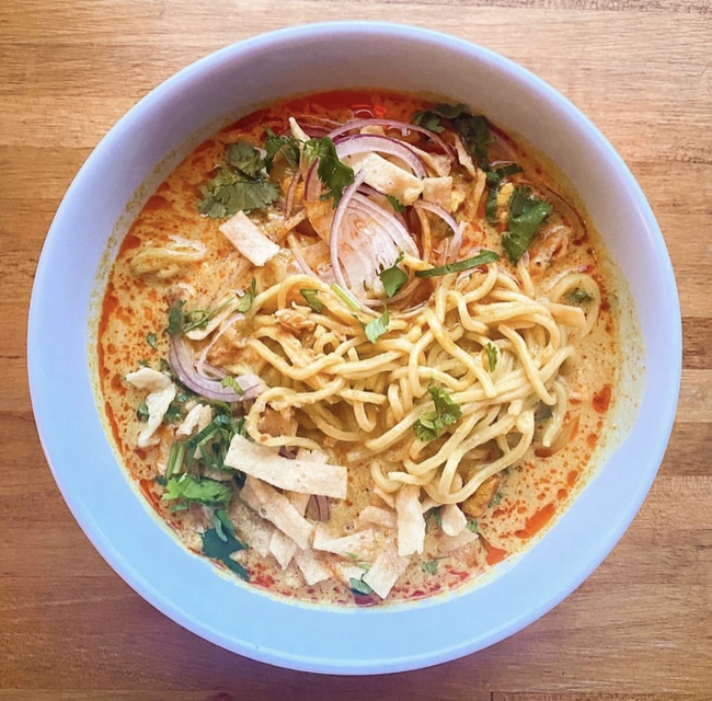 Order Coconut Noodle Soup w/ Tofu (Vegan) food online from Top Burmese store, Beaverton on bringmethat.com