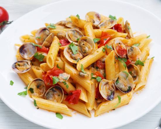 Order Mostaccioli & Clams food online from The Pasta Brothers store, Rancho Palos Verdes on bringmethat.com