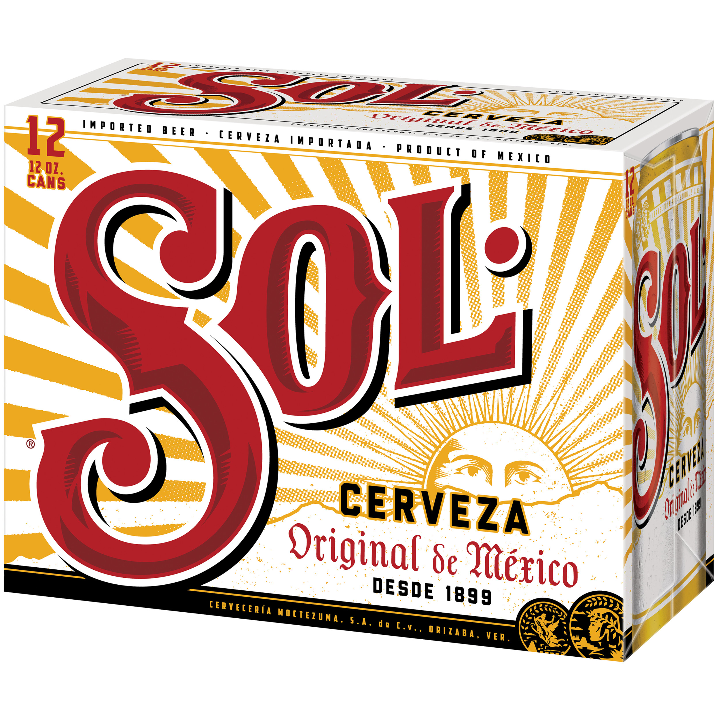 Order Sol Cerveza 12oz cans - 12 pack food online from Cactus Food Mart store, Scottsdale on bringmethat.com