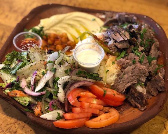 Order Meat Plate With Pita (Choose Meat Option) food online from Shawarma Express store, Portland on bringmethat.com