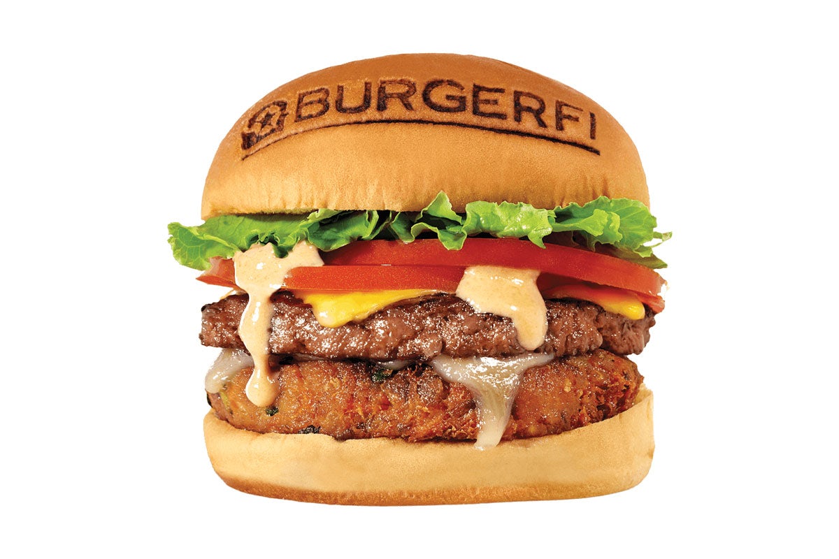 Order CONFLICTED BURGER food online from BurgerFi - Auburn store, Auburn on bringmethat.com