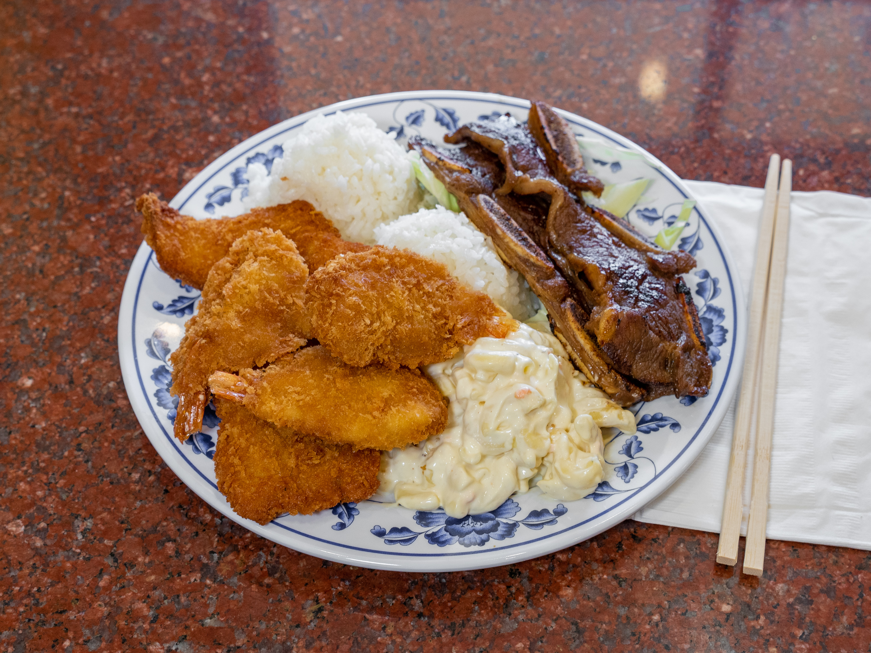 Order Seafood BBQ Combo food online from Alohana Hawaiian Grill store, San Leandro on bringmethat.com
