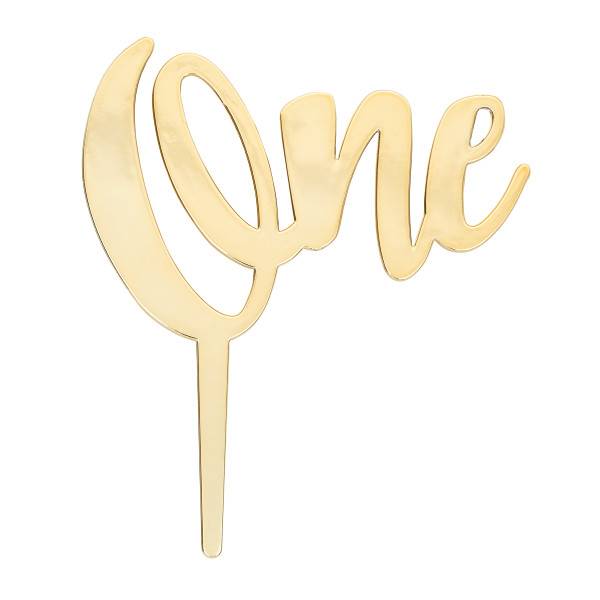Order "One" cake topper and candle holder (nonedible) food online from La Patisserie store, Cupertino on bringmethat.com