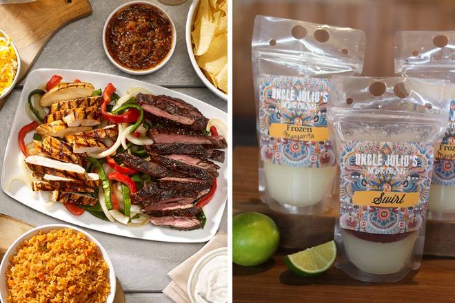 Order Family Fajita Meal for 4 with Margaritas food online from Uncle Julio store, Bridgewater Township on bringmethat.com