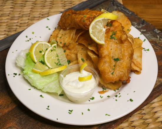 Order Fish and Chips food online from Cafe Zodiac Bar & Grill store, Kennesaw on bringmethat.com