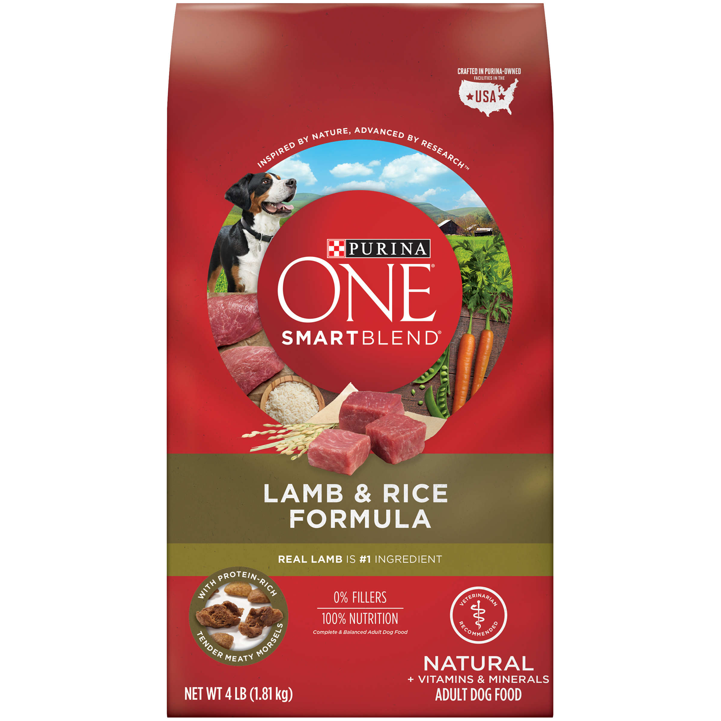 Order Purina ONE Dog Food Bag - Adult, Lamb & Rice Formula, 4 lb food online from Rite Aid store, Antelope on bringmethat.com