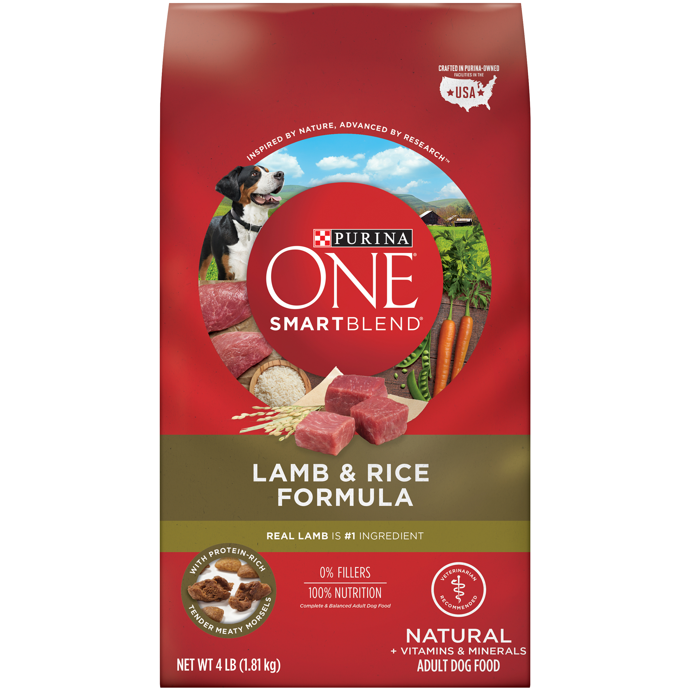 Order Purina ONE Dog Food Bag - Adult, Lamb & Rice Formula, 4 lb food online from Rite Aid store, ELMIRA on bringmethat.com