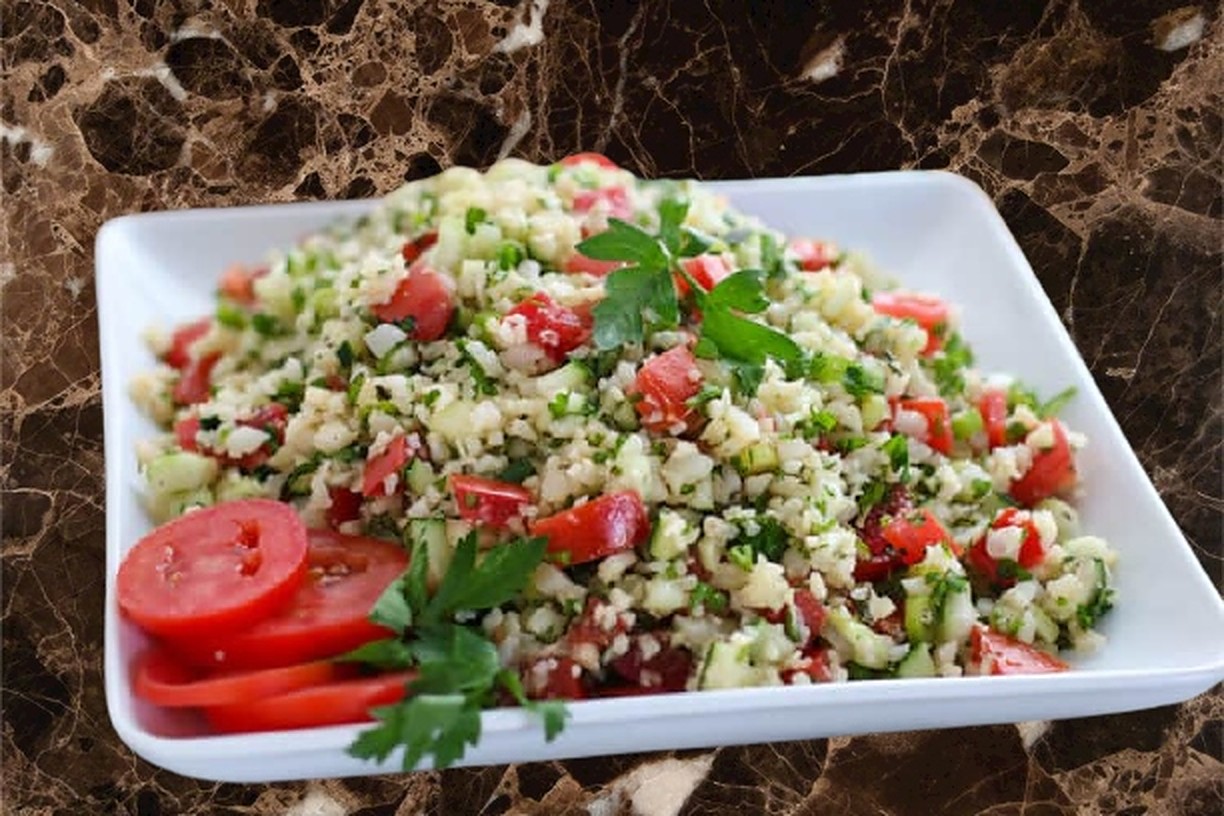 Order V-Tabouli Salad سالاد تابولی food online from Kourosh Restaurant store, Woodland Hills on bringmethat.com