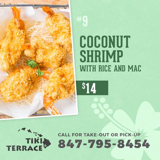 Order Coconut Shrimp food online from The Tiki Terrace store, Des Plaines on bringmethat.com
