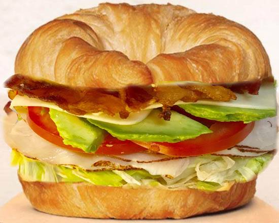 Order Turkey Club Sandwich Croissant food online from Soup Kettle Grille store, Meridian on bringmethat.com
