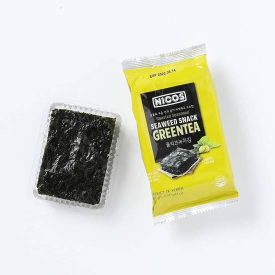 Order Nicos Seaweed Snack - Green Tea - 9 Pack food online from IV Deli Mart store, Goleta on bringmethat.com