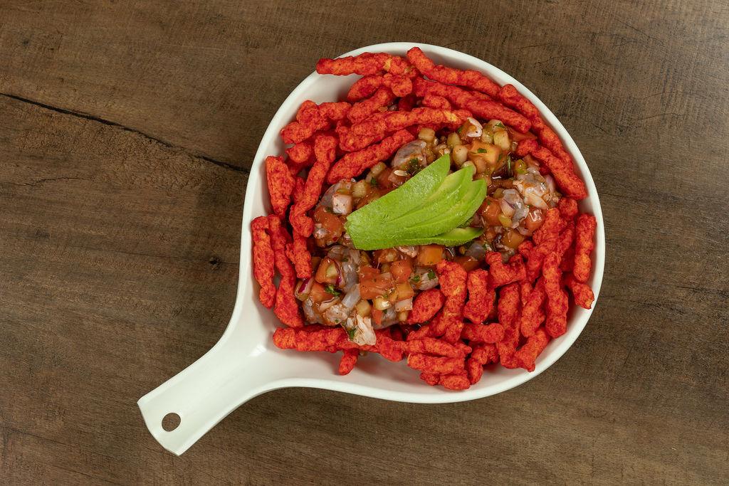 Order Tostada Hot Cheetos food online from Culichis & Beer Mira Loma store, Mira Loma on bringmethat.com