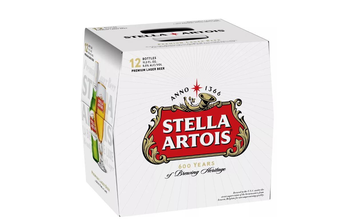 Order Stella Artois Belgian Beer - 12pk/11.2 fl oz Bottles food online from Windy City Liquor Market store, El Cajon on bringmethat.com