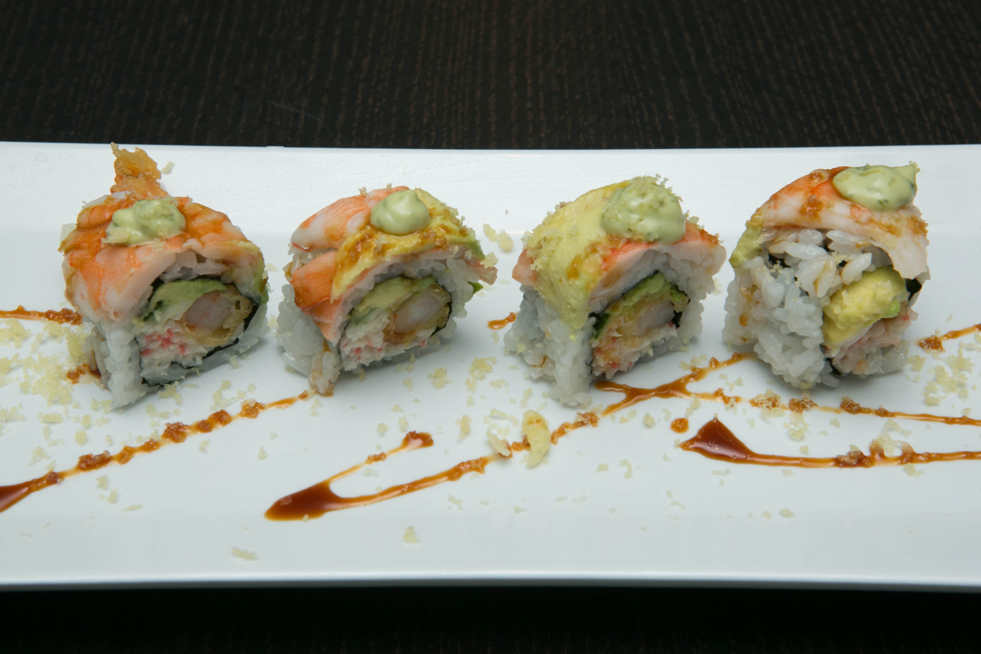 Order R17. In-N-Out Shrimp Tempura Roll food online from Ayce Sushi Hb store, Huntington Beach on bringmethat.com