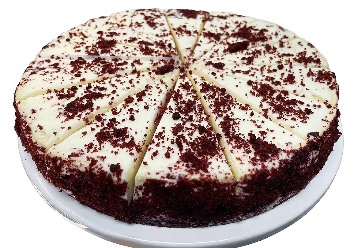 Order Red Velvet Cheesecake 9" - 2 lbs Gift Box & Greeting Card food online from Andy Anand Chocolates store, Chino on bringmethat.com