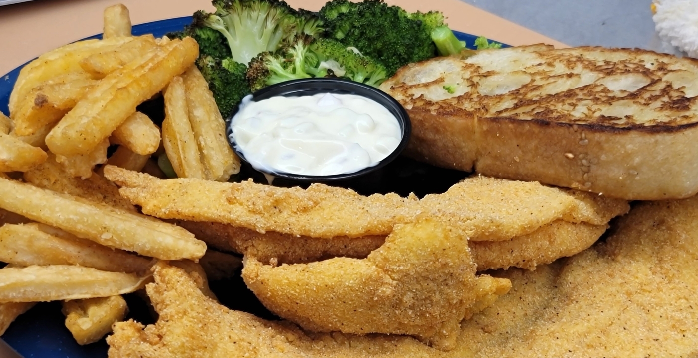 Order Fried Catfish (GH) food online from Stockade Kitchen store, Hutto on bringmethat.com
