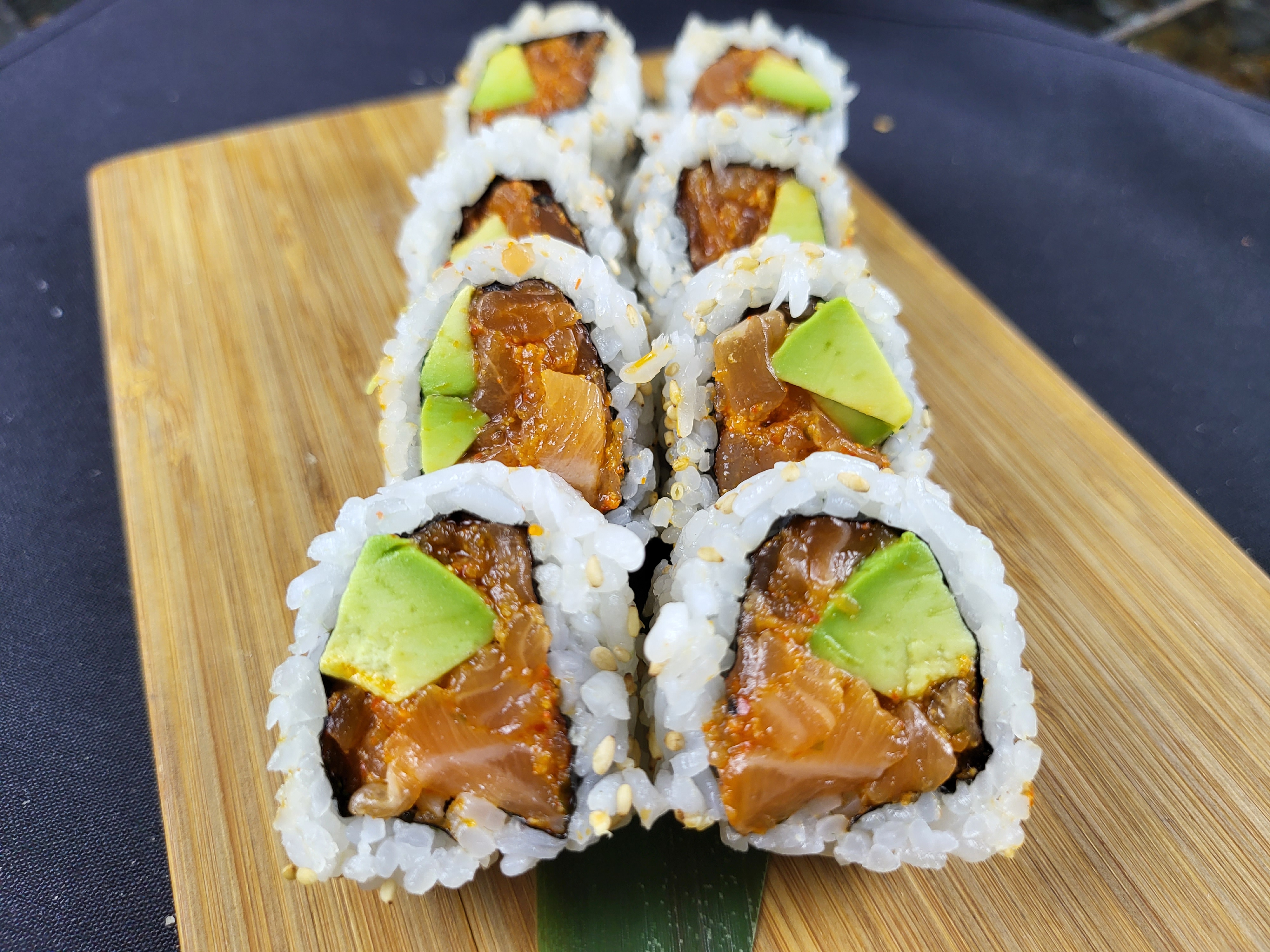 Order Spicy Salmon Roll food online from Kaze Sushi & Hibachi store, Mesquite on bringmethat.com