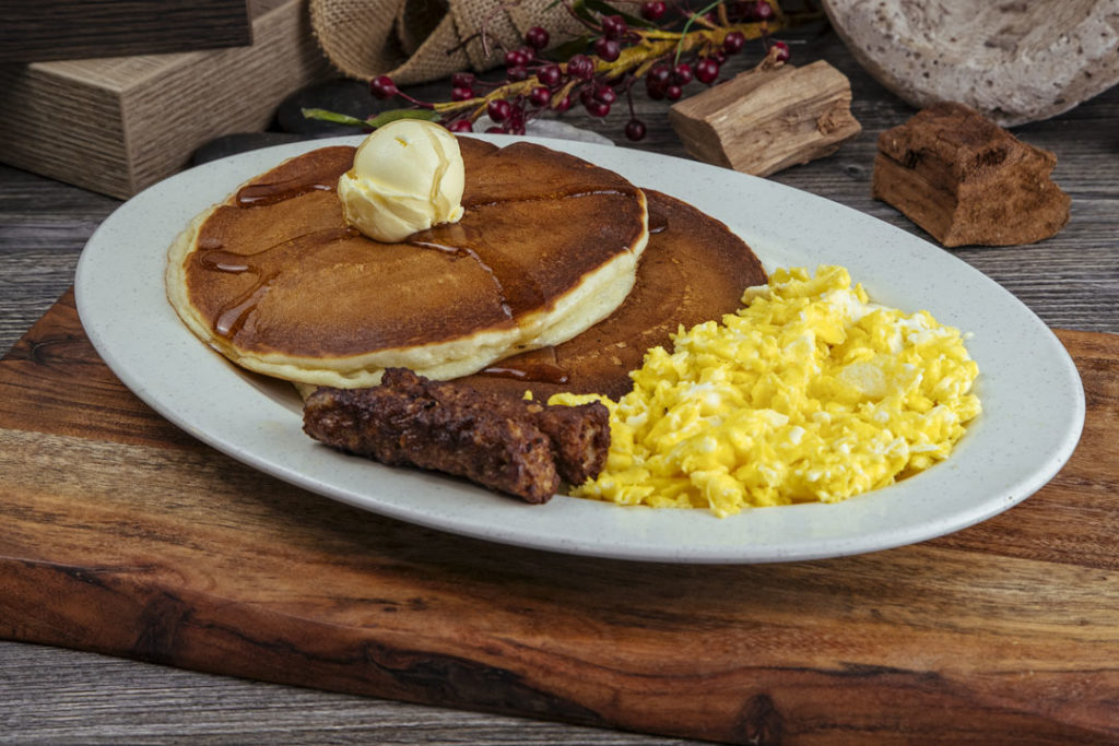 Order Pancake Breakfast Special #3 food online from Tom #1 World Famous Chiliburgers store, Carson on bringmethat.com