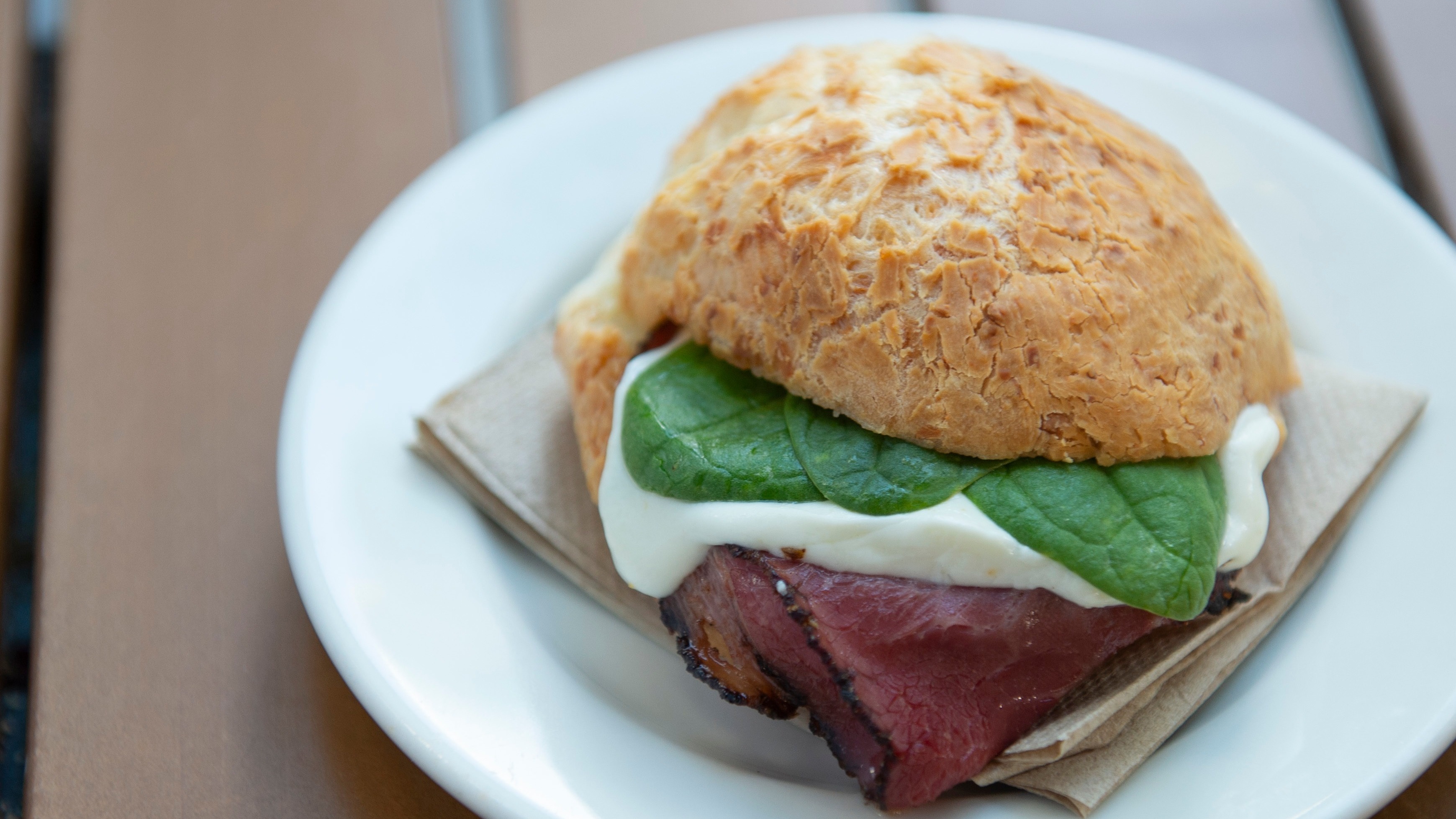 Order Lean Pastrami, Spinach & Cheese  food online from Kitanda Espresso & Acai store, Seattle on bringmethat.com