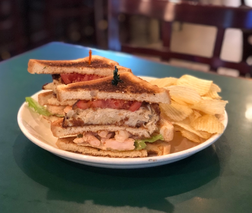 Order Seafood Club Sandwich food online from Stained Glass Pub store, Elkridge on bringmethat.com