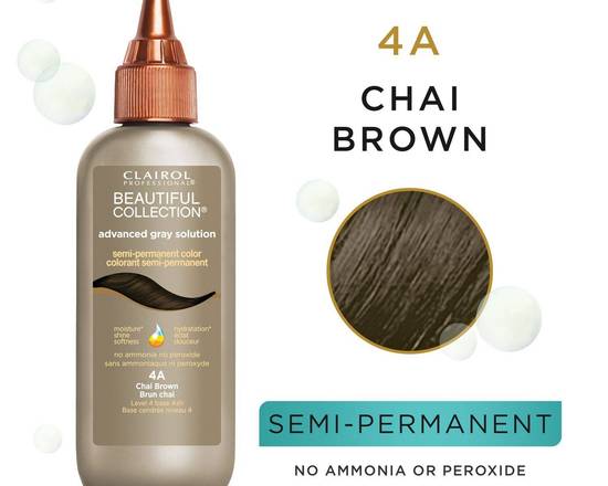Order  Beautiful Collection Advanced Gray Solution Semi-Permanent Color- 4A CHAI BROWN food online from iDa Beauty Supply Store store, Middletown on bringmethat.com