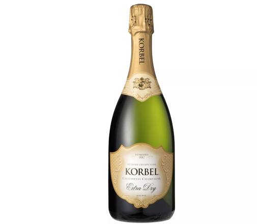 Order Korbel Extra Dry, 750mL champagne (12.0% ABV) food online from Windy City Liquor Market store, El Cajon on bringmethat.com