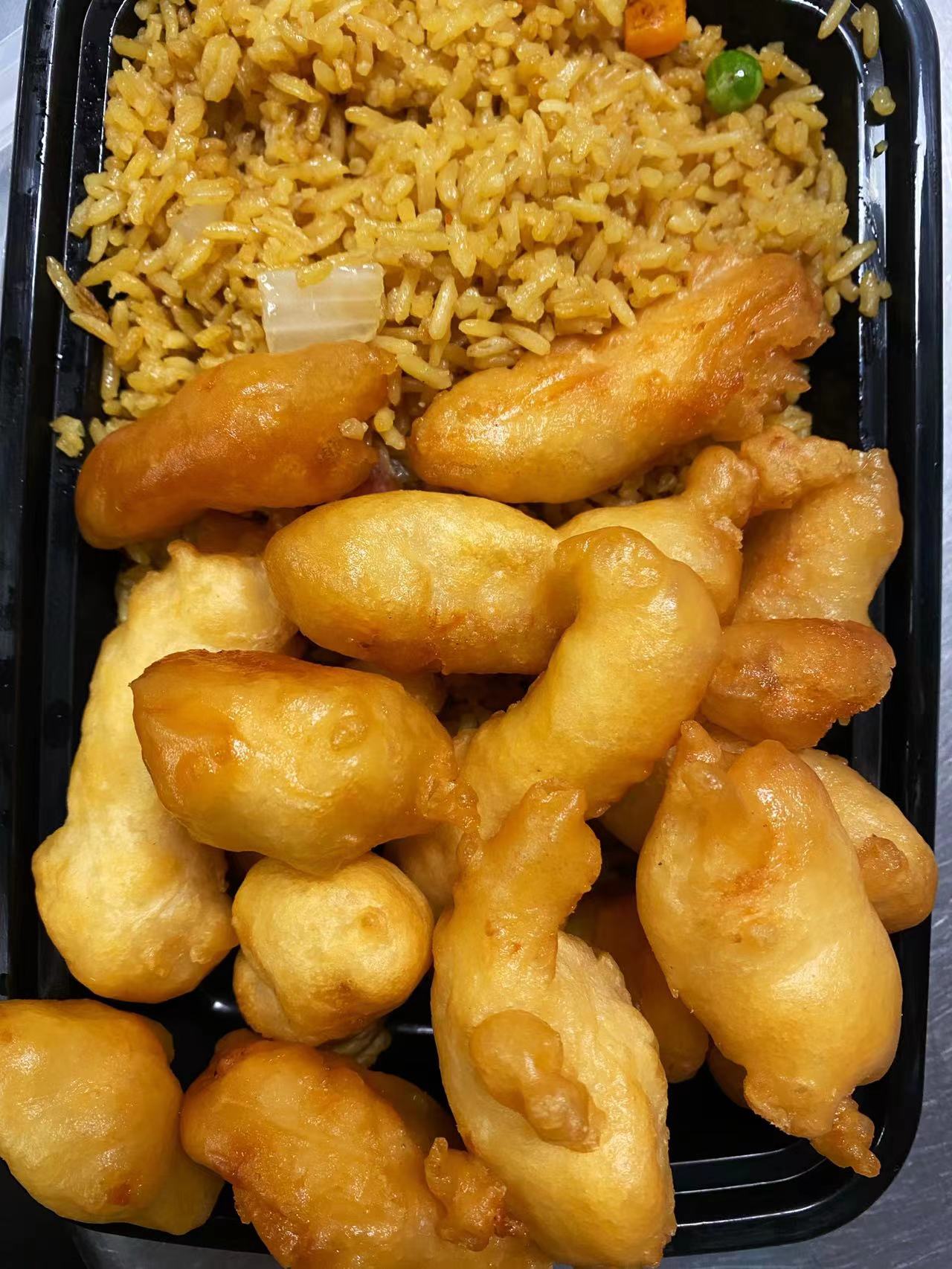 Order  C7. Sweet and Sour Chicken Combo Platter food online from China King store, King Of Prussia on bringmethat.com
