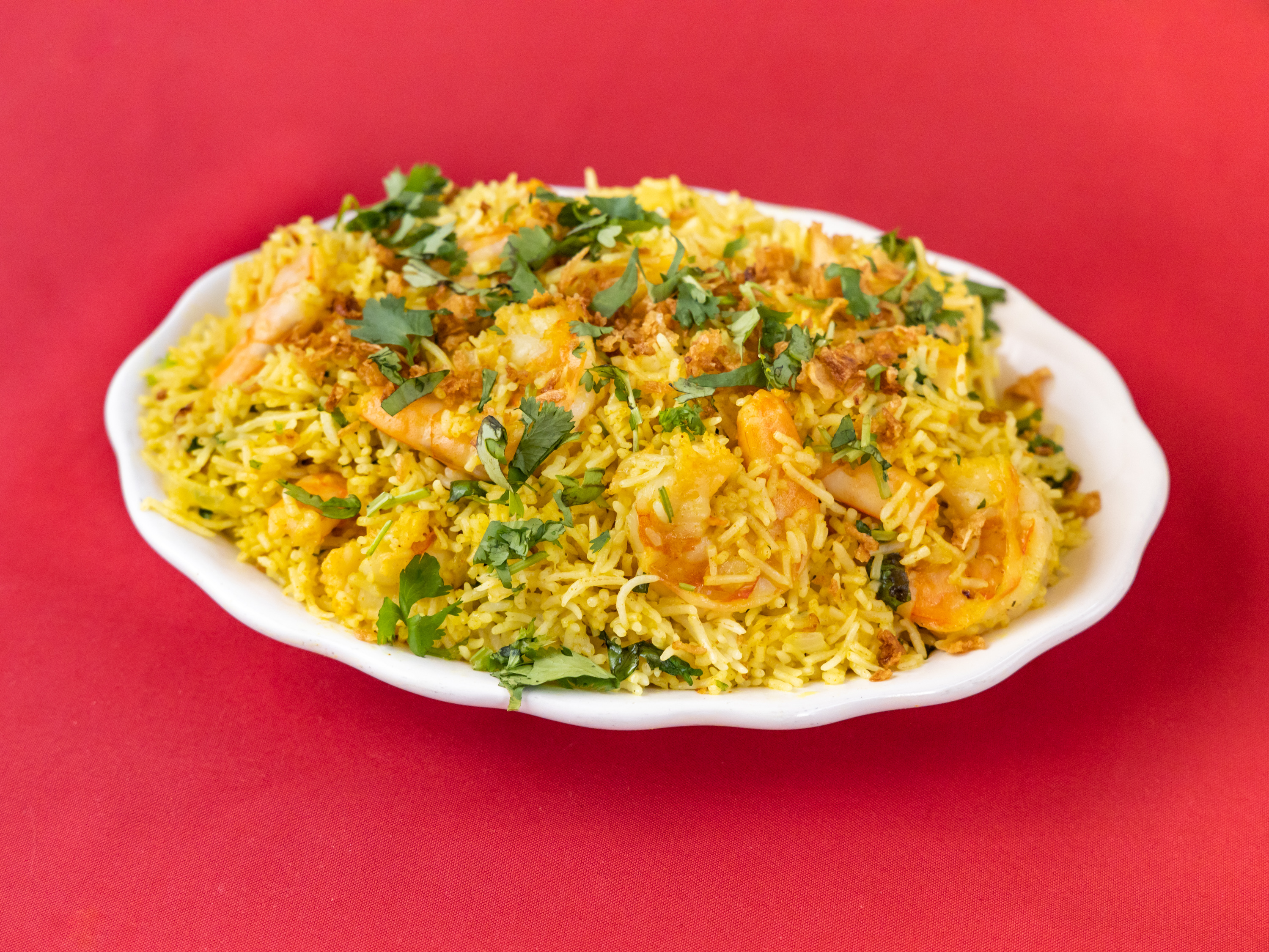 Order Shrimp Biryani food online from Lal Mirch Indian Restaurant store, Agoura Hills on bringmethat.com