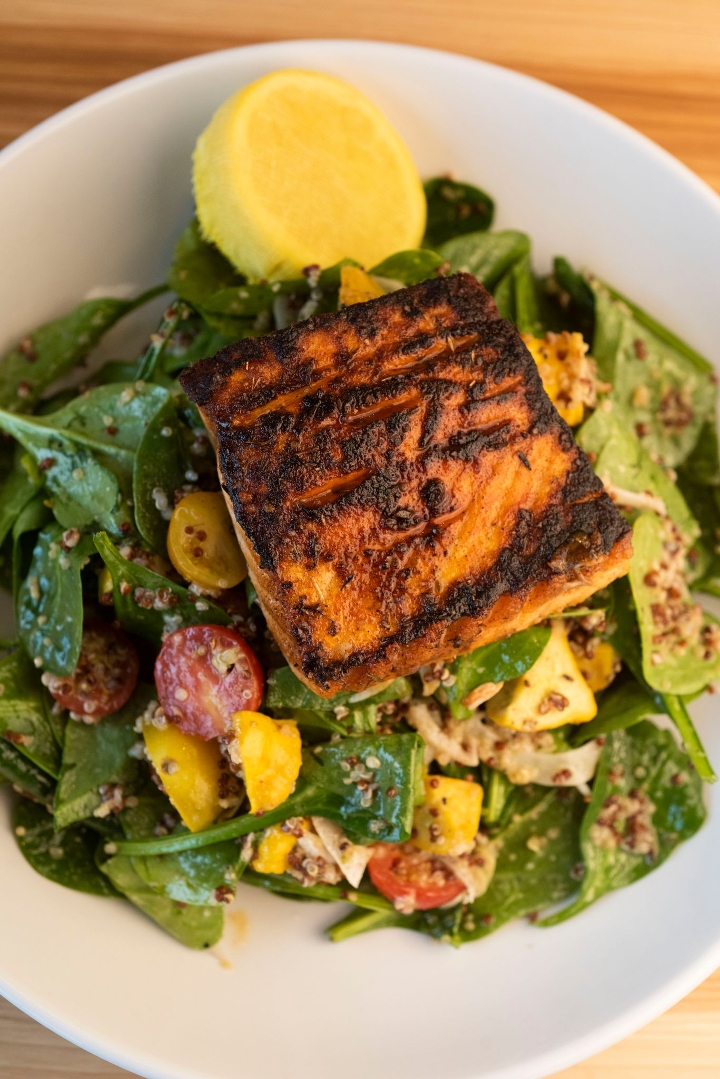 Order Blackened Salmon + Spinach food online from Gia Mia store, Geneva on bringmethat.com