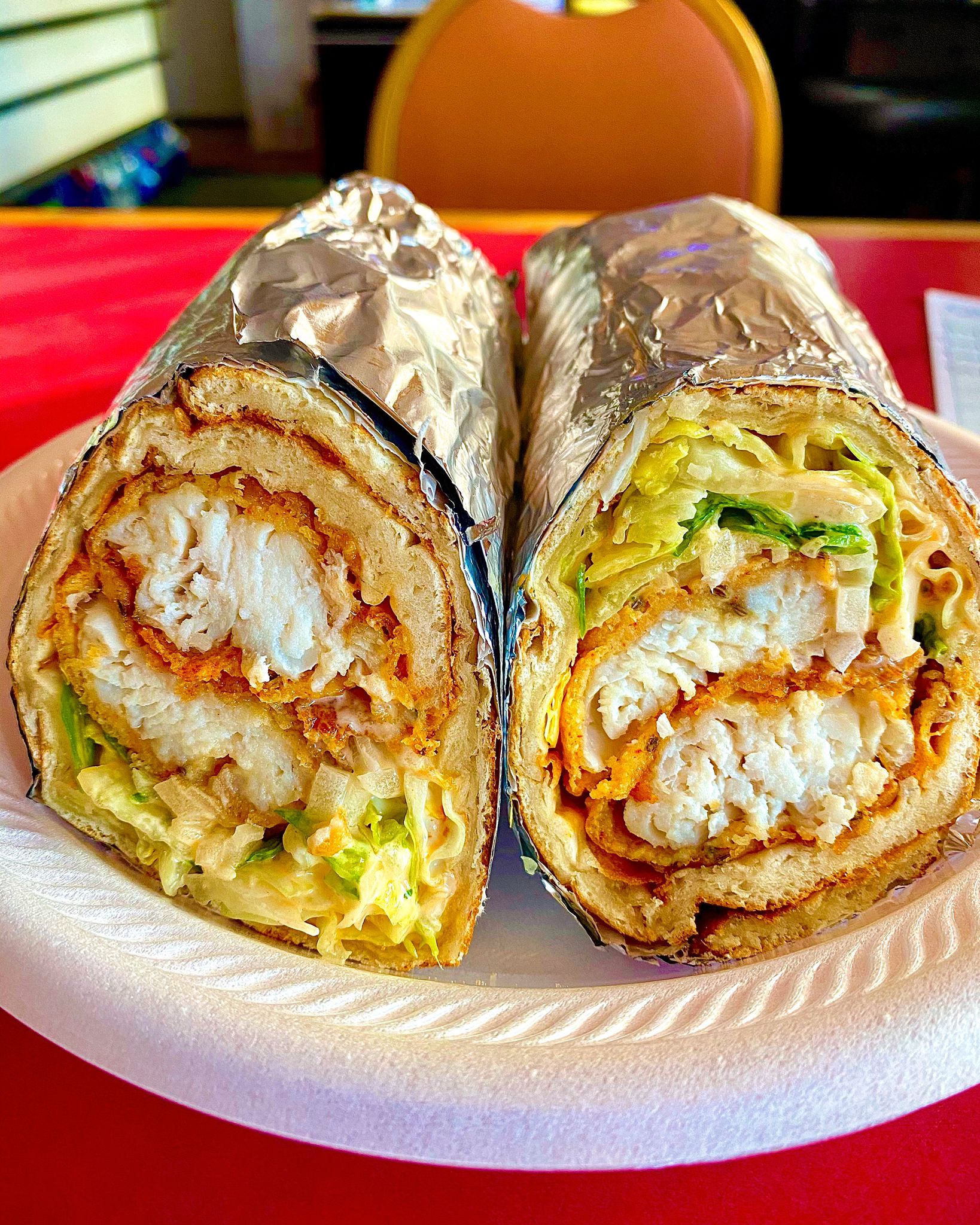Order Fried Fish Wrap food online from Mehfil Indian Restaurant store, Atlantic City on bringmethat.com