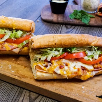 Order Turkey, Bacon & Cheddar Hoagie - Half 6.5" food online from Foxs Pizza Den store, Chicora on bringmethat.com